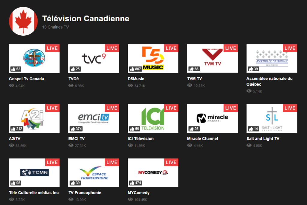 TVCanada is a Canadian English language Category B specialty television channel, operated by the Canadian Broadcasting Corporation (CBC). The channel is available in Canada on cable, satellite, IPTV and digital television. TVCanada operates five feeds: East, Ontario, West, Winnipeg and Atlantic.